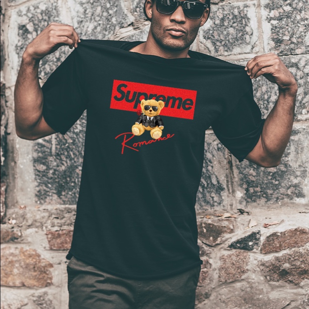 Men’s Supreme Romance Bear Tee Black